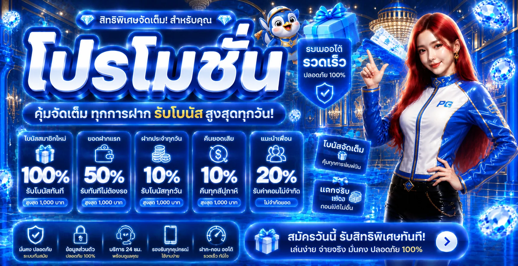 โปรโมชั่น NEW65 ในโทนสีน้ำเงินและทอง